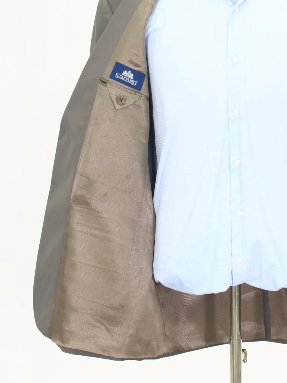 Stafford 44R 38x29 Gray Full Suit 2-Button Solid R937